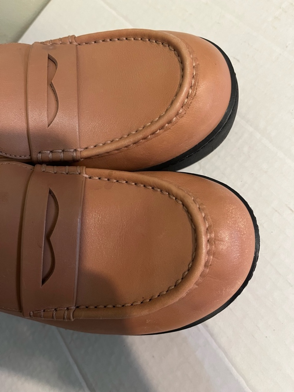 Fitflops Pilar platform Loafers Tan Leather Cush X Comfort Trendy Chunky US 9 - Picture 10 of 14